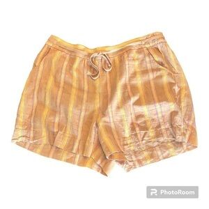 Lane Bryant belted striped linen blend shorts 22/24